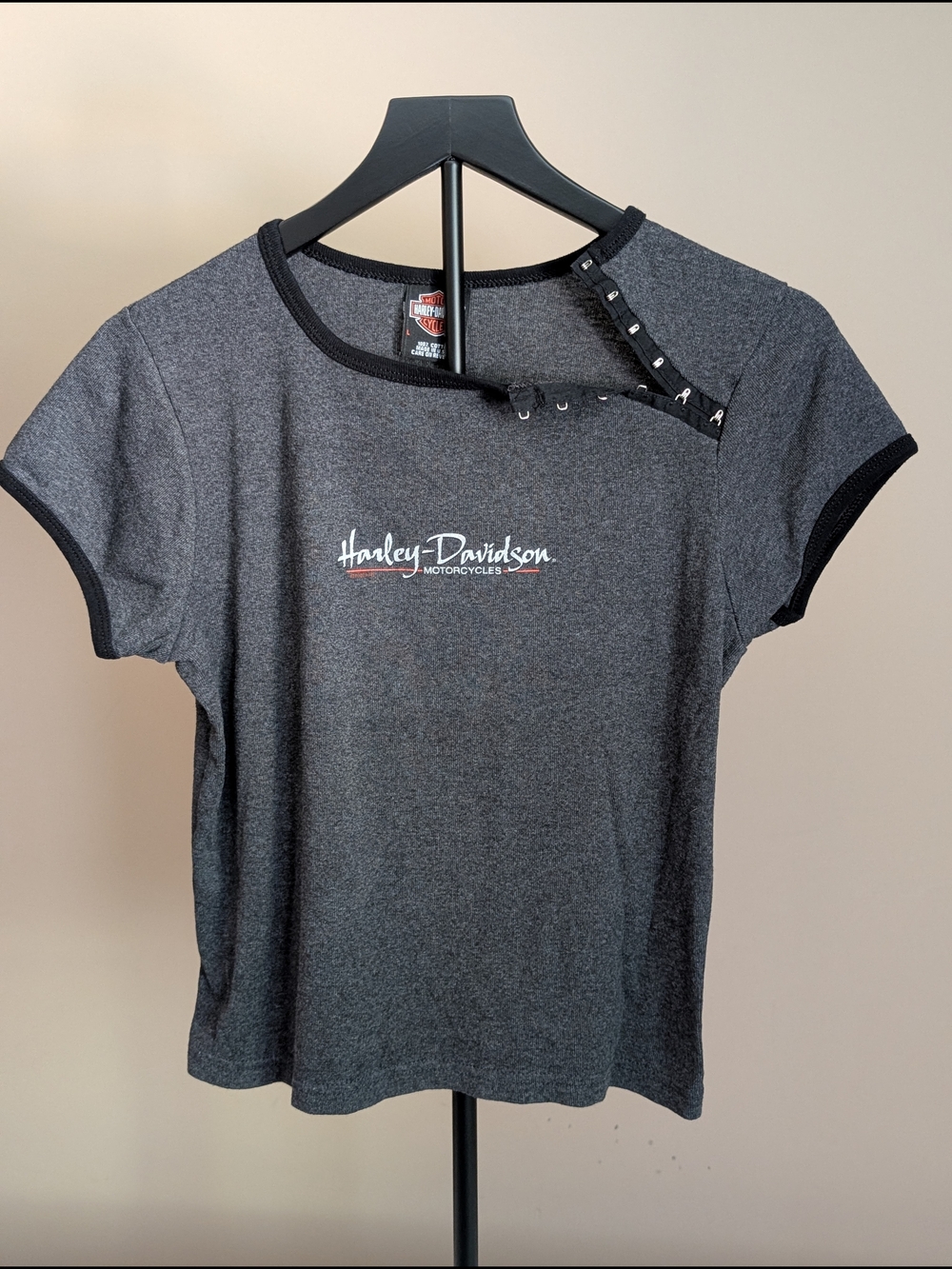 Harley-Davidson Gray Short Sleeve Logo Tee 100% Cotton Size L